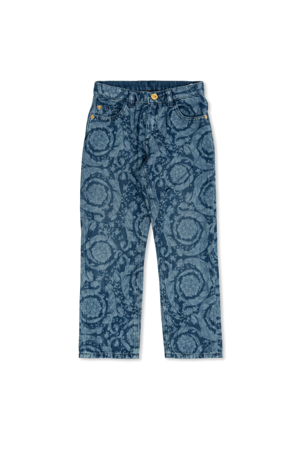 Jeans with 'barocco' pattern od Versace Kids