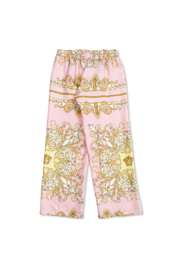 Loose-fit silk trousers od Versace Kids