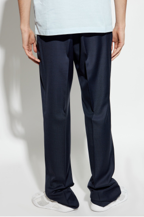 Versace Pantalones de lana con pliegue