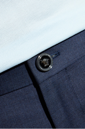 Versace Pantalones de lana con pliegue