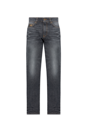 Jeansy z prostymi nogawkami od Versace