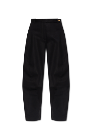 Cotton trousers with stitching on the legs od Versace