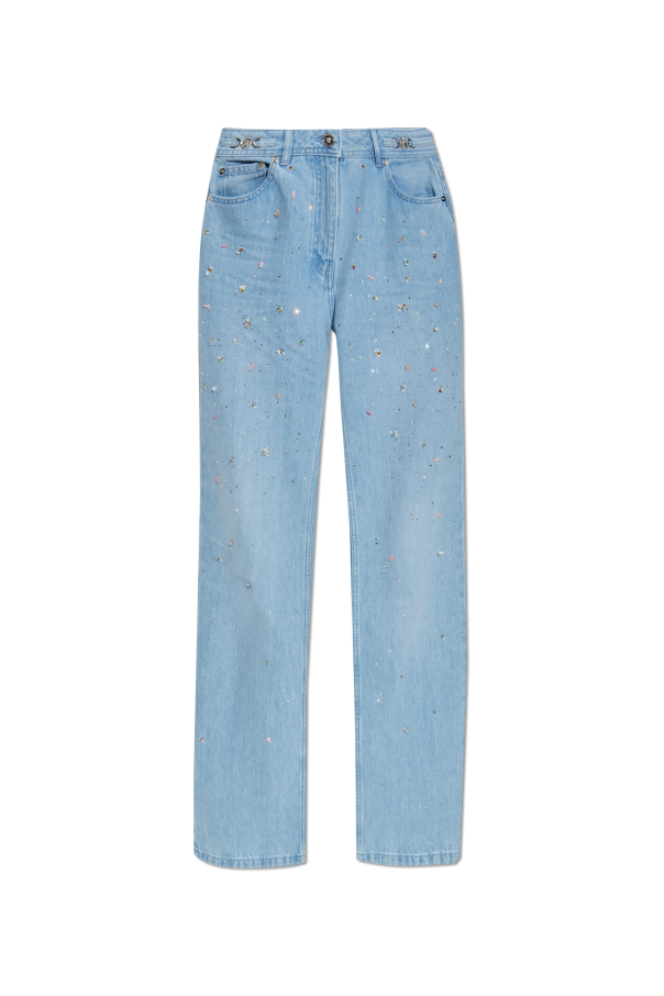 Versace Jeansy z połyskującymi aplikacjami