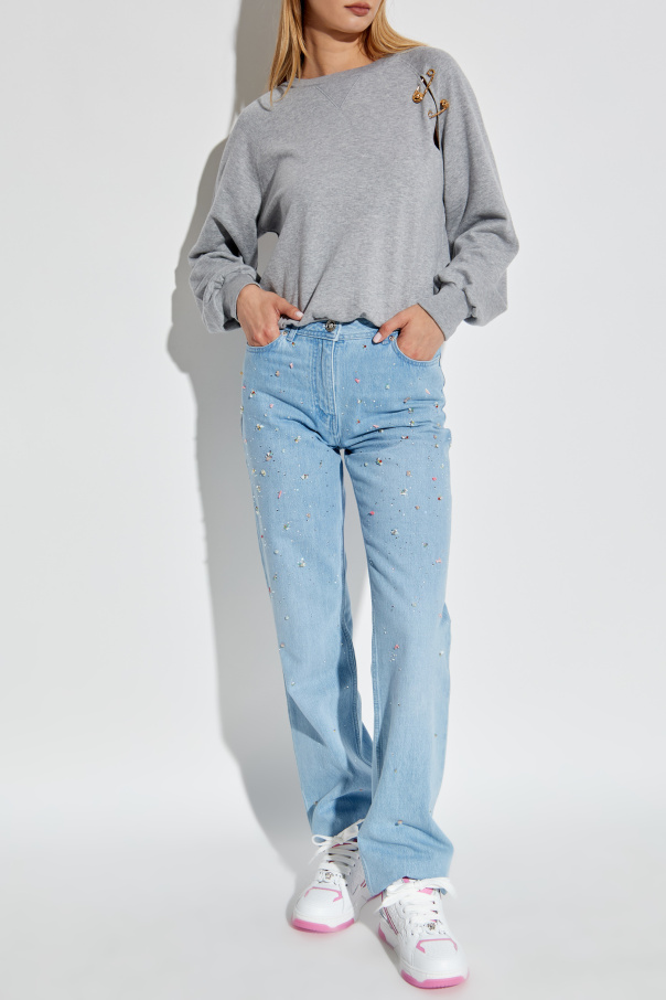 Versace Jeansy z połyskującymi aplikacjami