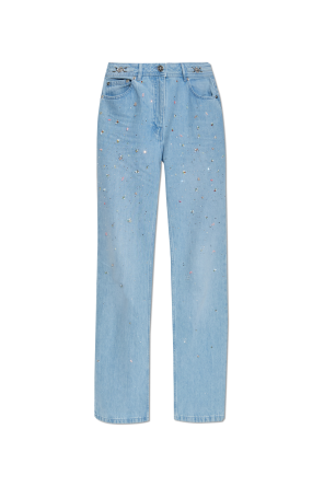 Jeans with shimmering appliqués