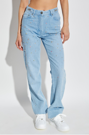 Versace Jeansy z połyskującymi aplikacjami