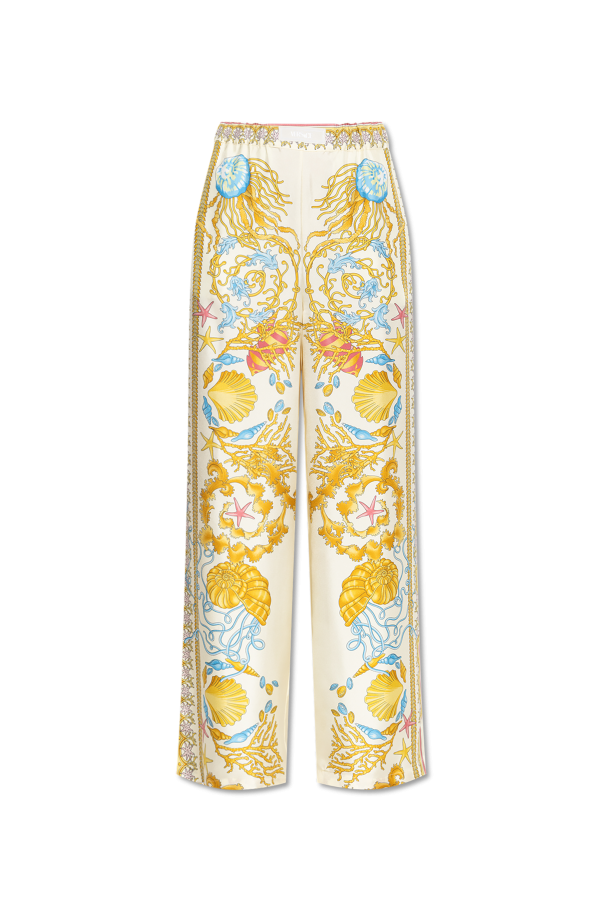 Silk trousers with "Underwater Barocco" print od Versace