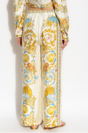 Versace Silk trousers with "Underwater Barocco" print