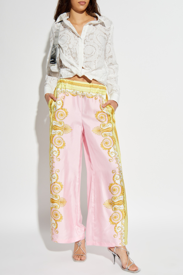Versace Silk straight-leg trousers