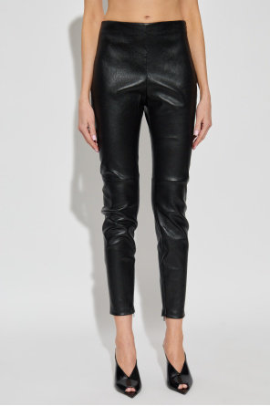 Versace Lederhosen mit Reißverschlüssen in den Hosenbeinen