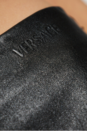 Versace Lederhosen mit Reißverschlüssen in den Hosenbeinen