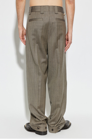 Versace Wool trousers with a striped pattern