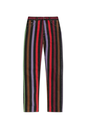 Striped pattern jeans