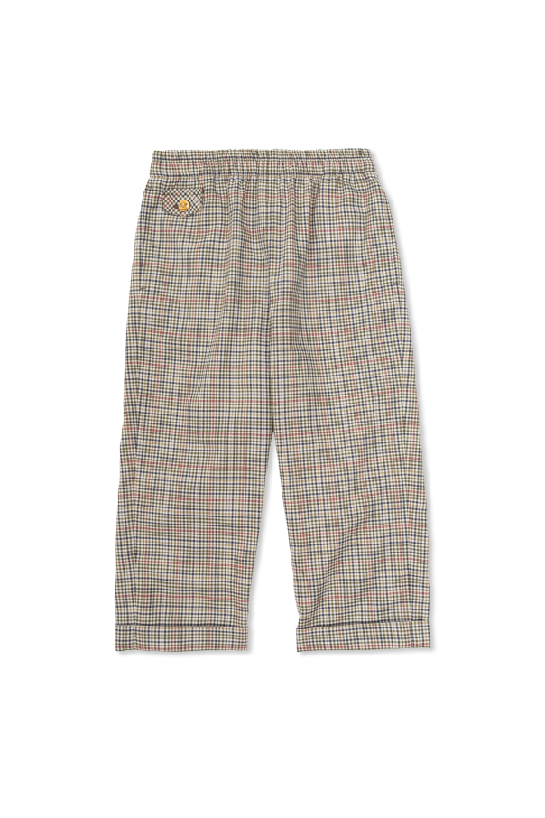 Versace Kids Spodnie ze wzorem w kratę