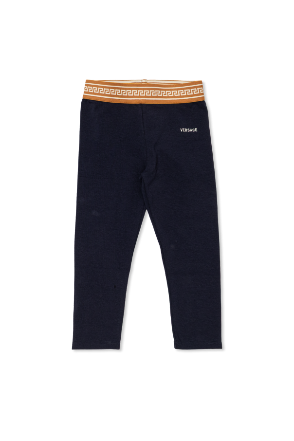Leggings with embroidered logo od Versace Kids