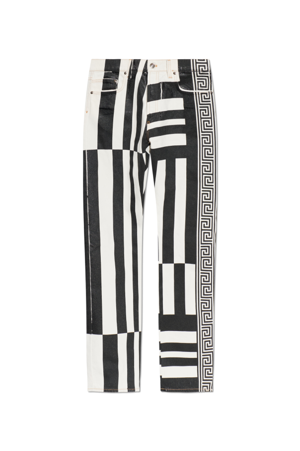 Jeans with stripe pattern od Versace