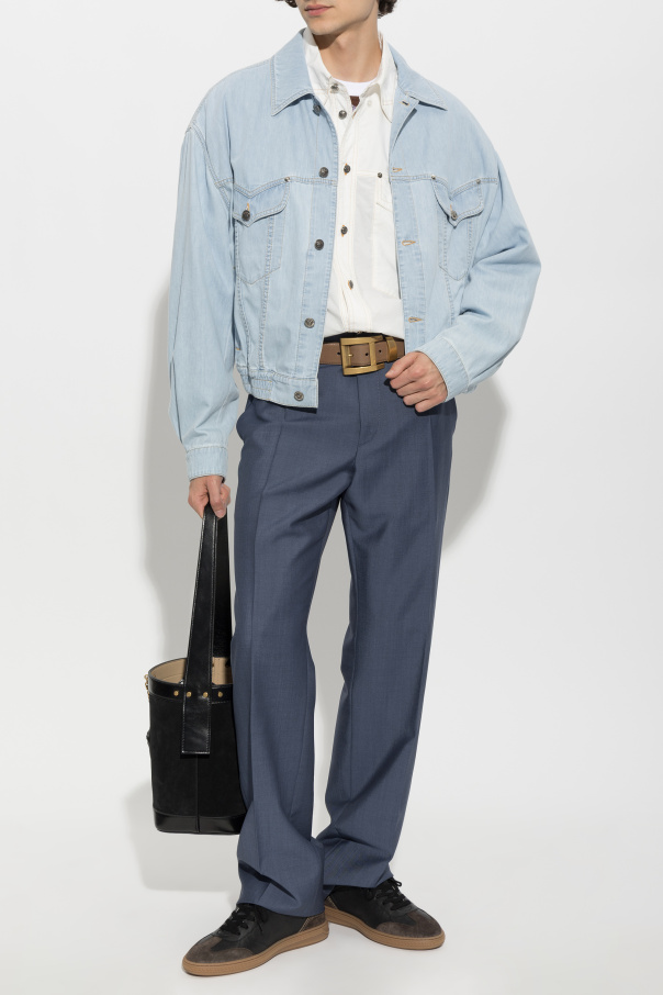 Versace Wool pleated trousers