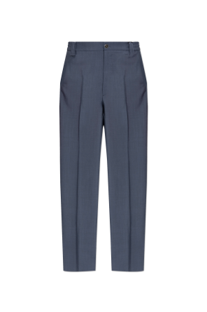Wool pleated trousers