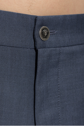 Versace Wool pleated trousers