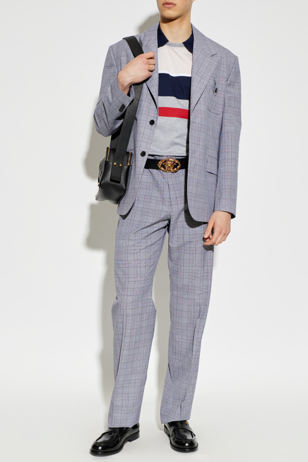 Versace Wool trousers with a check pattern