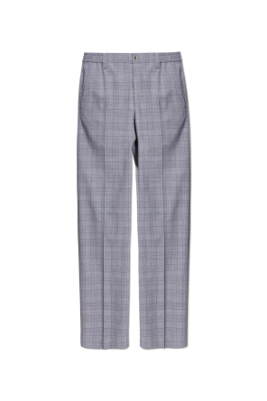 Pantalones de lana con estampado de cuadros