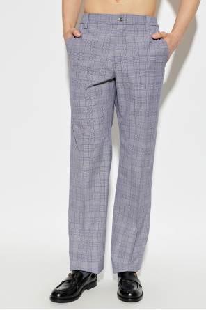 Versace Wool trousers with a check pattern