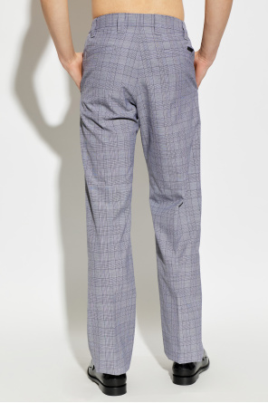 Versace Wool trousers with a check pattern