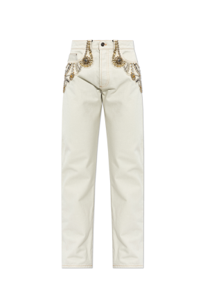 Jeans with appliqués