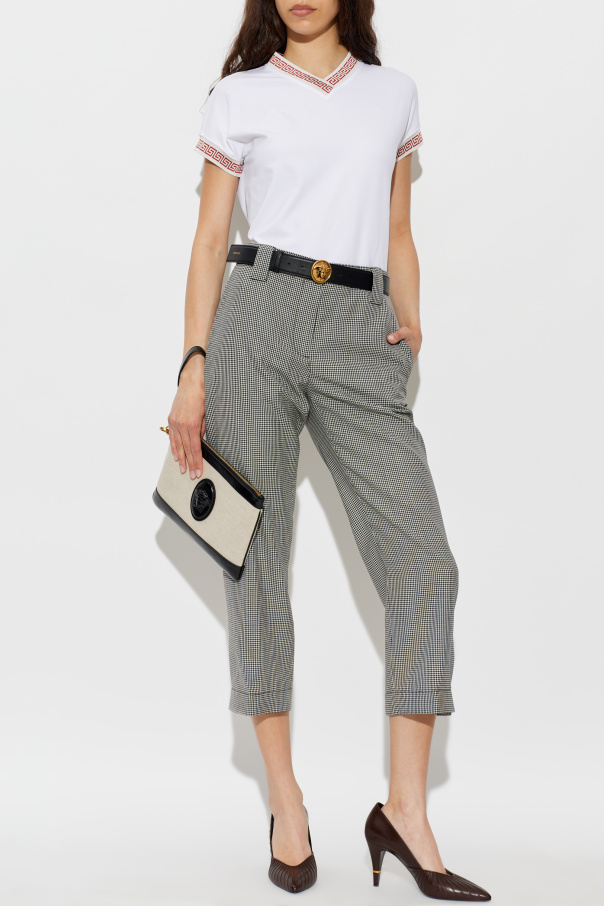 Versace Wool plaid trousers