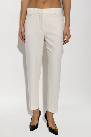 Versace Pantalones de lana con raya planchada