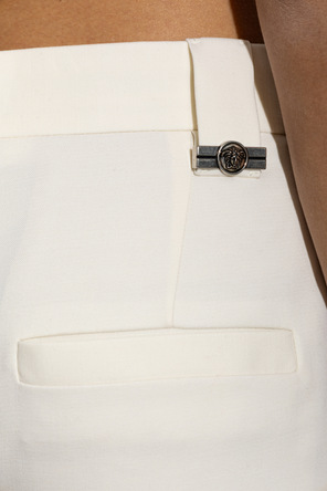 Versace Pantalones de lana con raya planchada