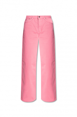 Mid-rise pants feature a flat front and straight fit through the leg