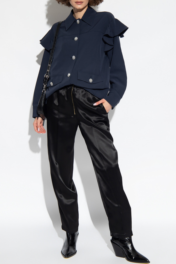 forte_forte Satin pleat-front trousers
