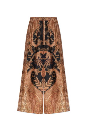 Silk wide-leg trousers