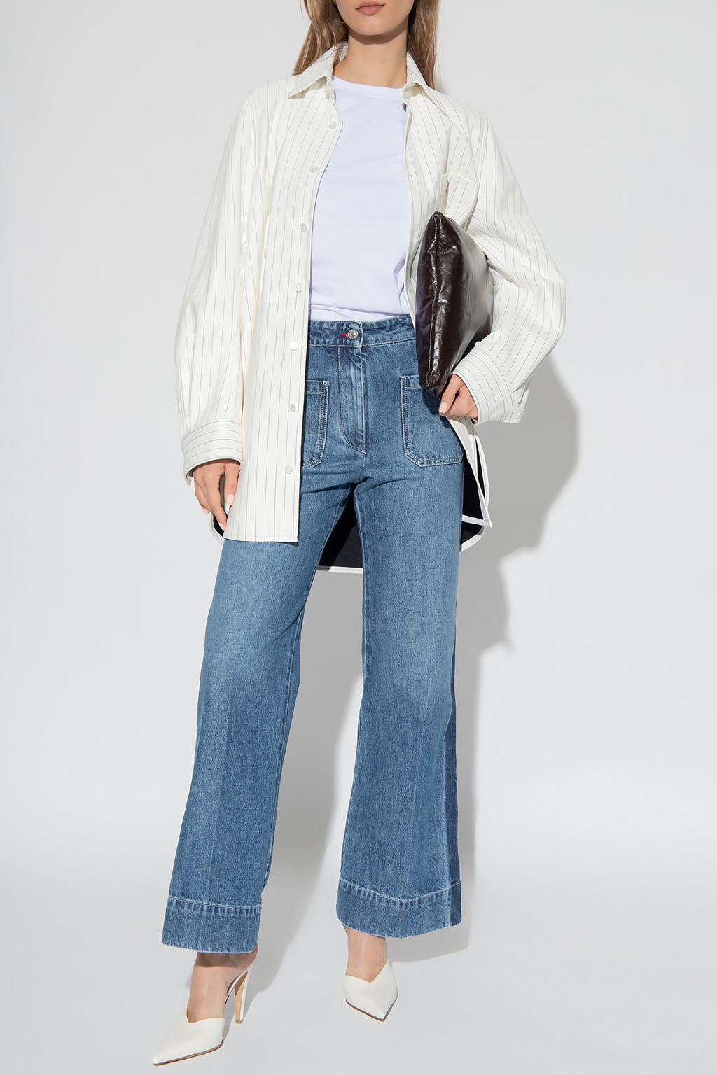 Victoria Beckham ICON DENIM Poppy high-waisted wide leg jeans