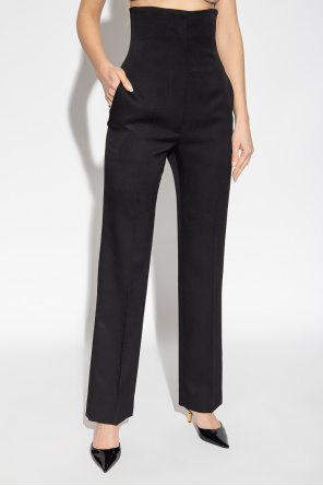 Victoria Beckham Pleat-front trousers Wear with high-rise