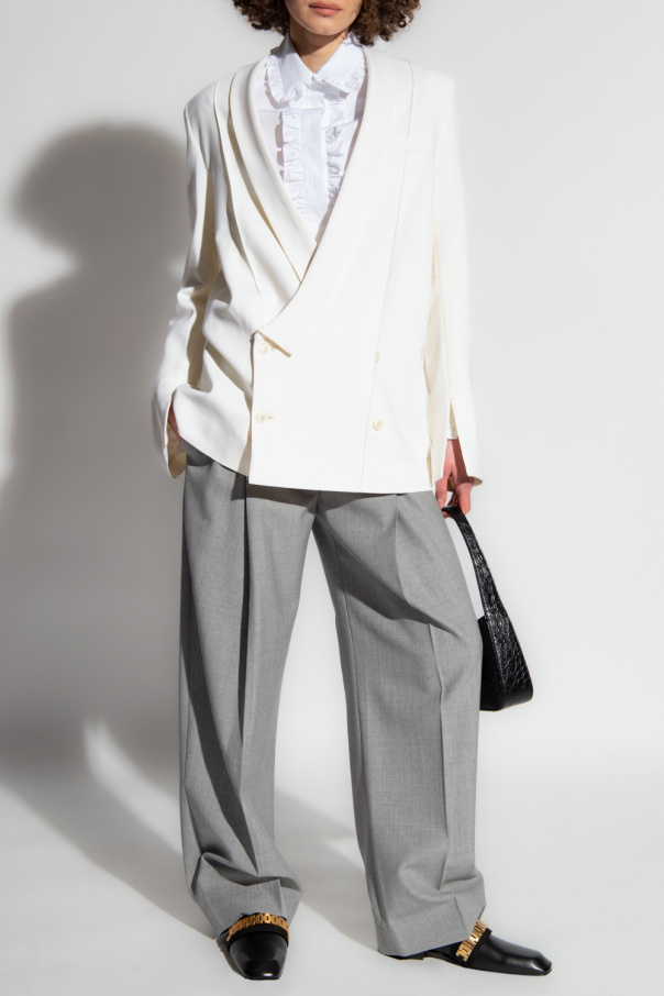 Victoria Beckham Wool pleat-front trousers
