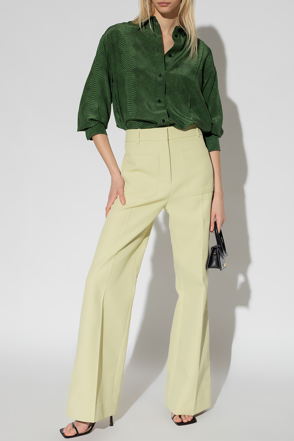 GenesinlifeShops Spain - Green Trousers with pockets Victoria Beckham -  straight-leg track pants White