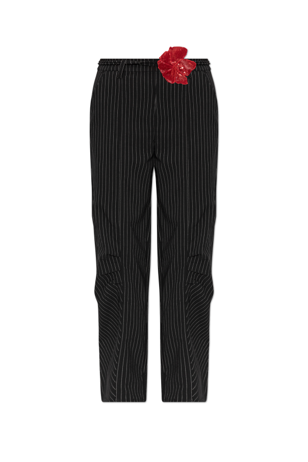 ROTATE Striped Pattern Trousers