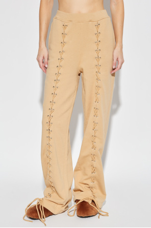 ROTATE Spodnie dresowe przeplatane trokami