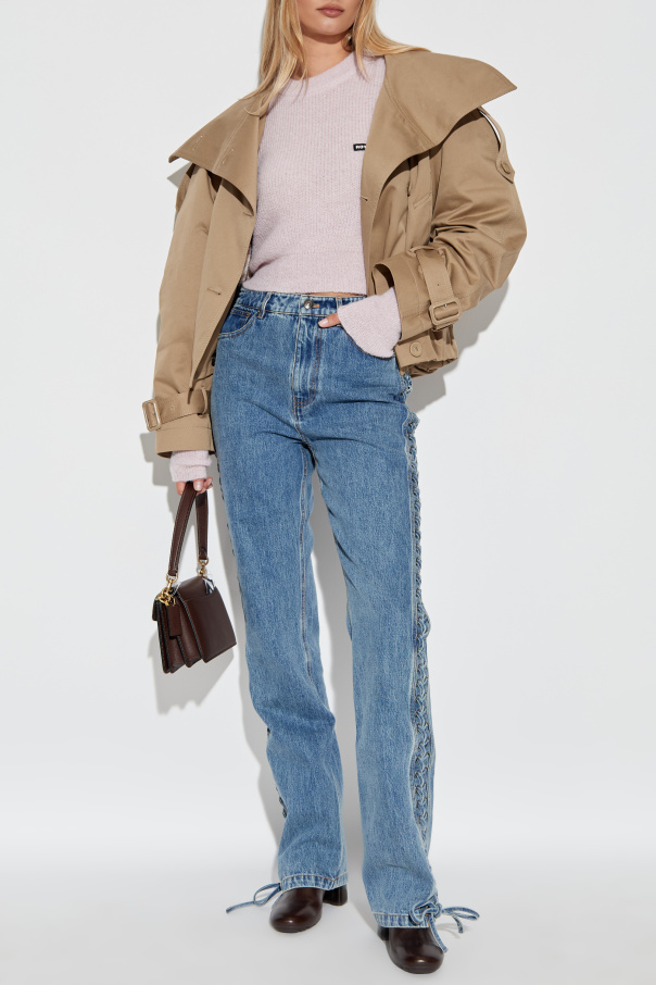 ROTATE Jeans mit Bindegürtel