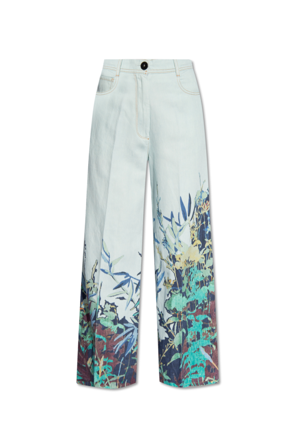 Jeans with floral motif od forte_forte