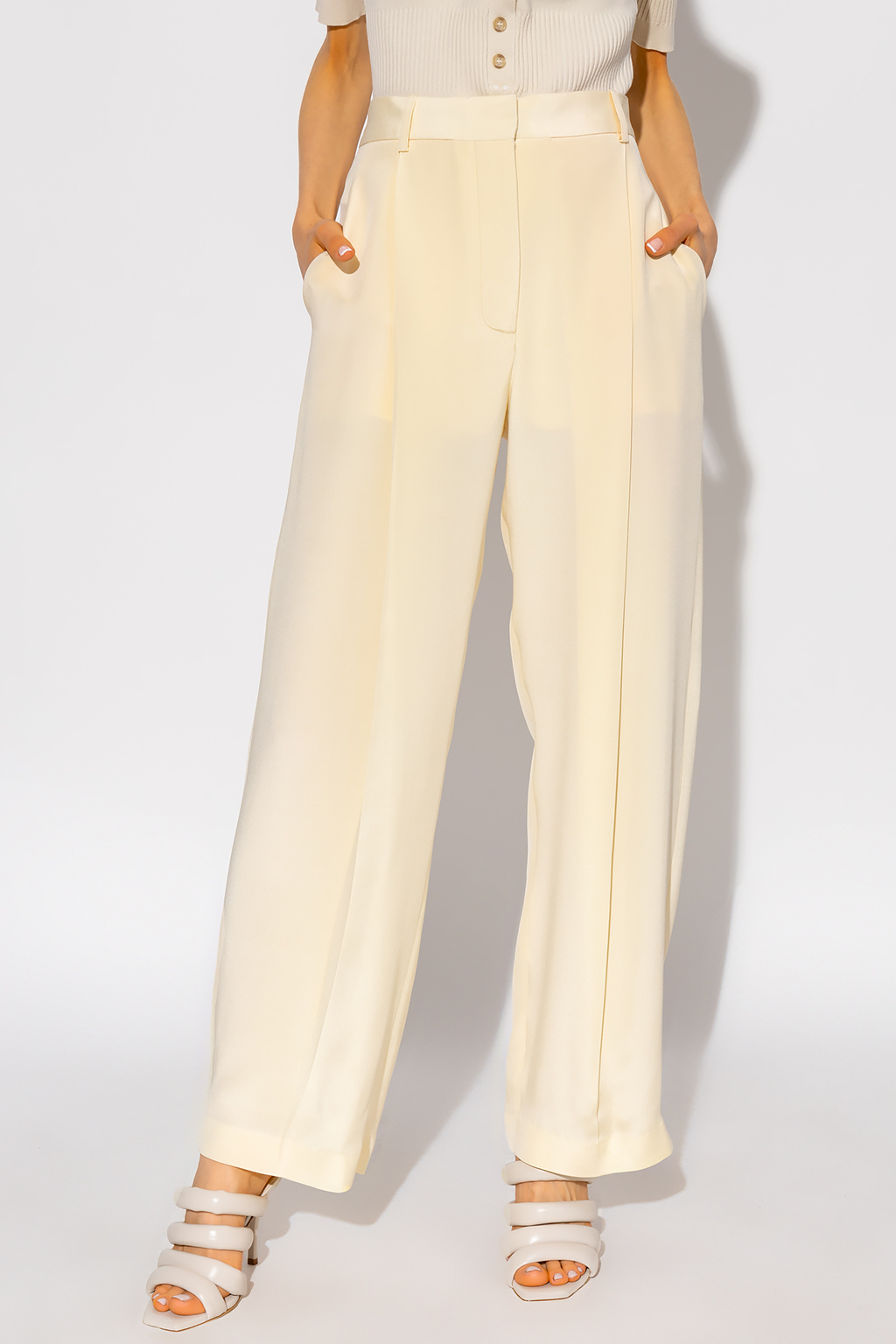 Victoria Beckham Pleated silk Accelerate trousers