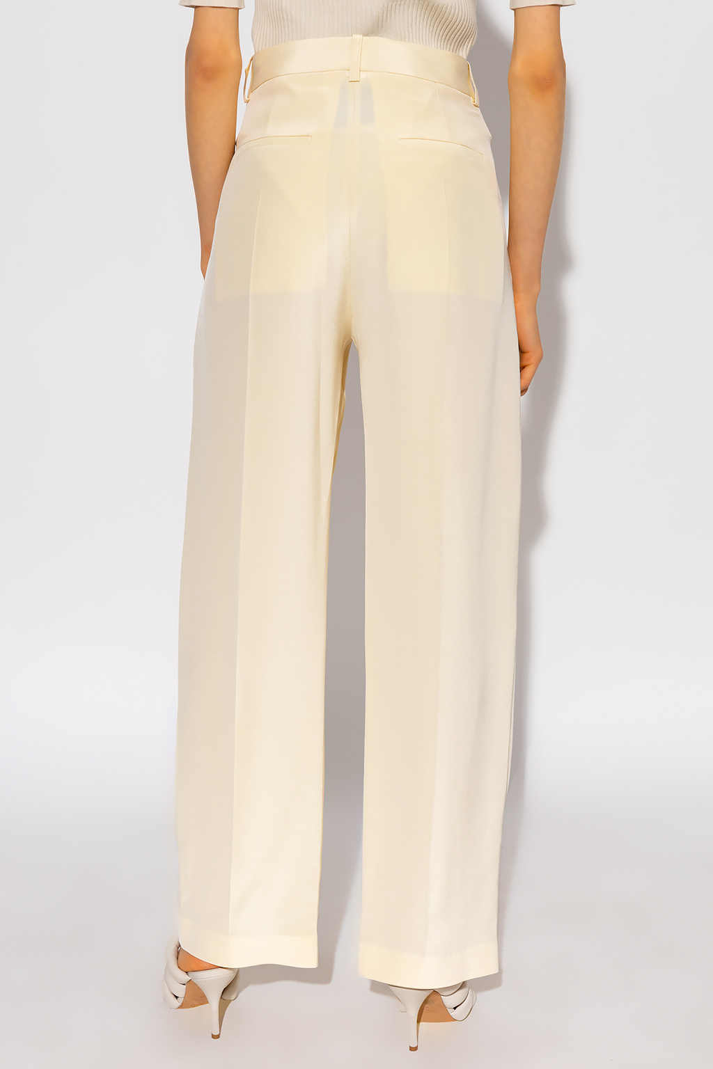 Victoria Beckham Pleated silk Accelerate trousers