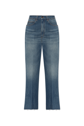Jeans with raw hems