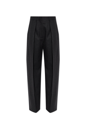 Wool pleated trousers