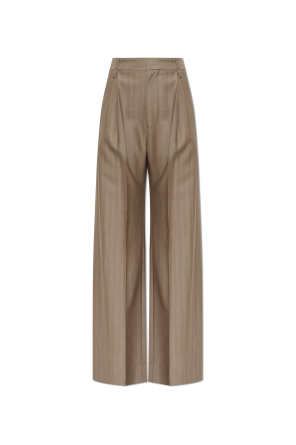 Wool trousers with pleats