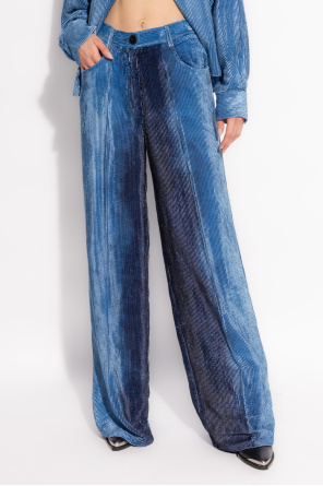 forte_forte Ribbed trousers with velvet finish