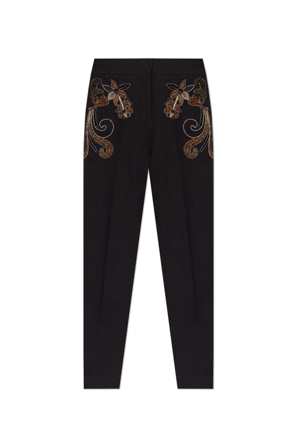 forte_forte Trousers with shimmering appliqués