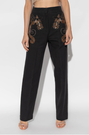 forte_forte Trousers with shimmering appliqués